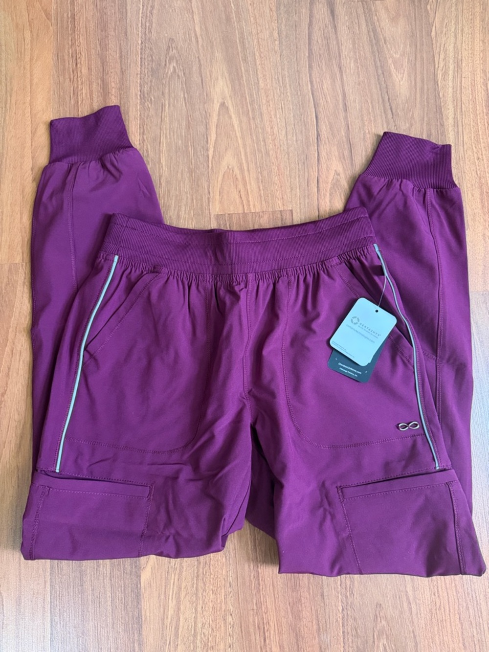 Wine Cherokee Infinity Jogger Scrub Pants